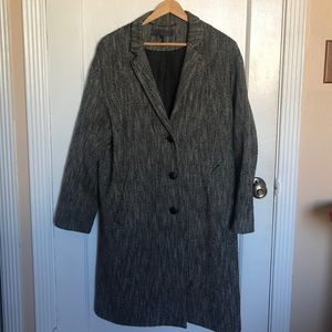 rag & bone Black and White Herringbone Trench Coat